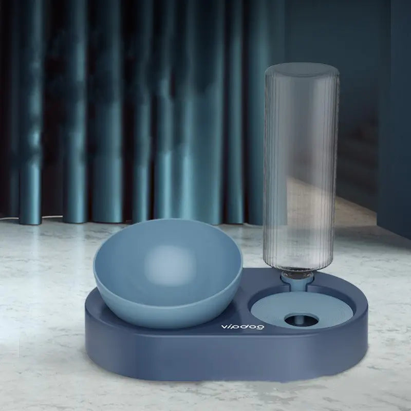 2-in-1 Automatic Pet Feeder & Waterer Bottle – Anti-Tipple Double Food Bowl for Cats & Dogs | 400ml Capacity