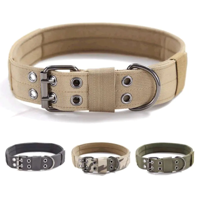 Tactical Dog Collar Heavy-Duty – 1.5” Thick Double-Layer Nylon Military Grade Collar for Medium & Large Dogs | Adjustable & Durable