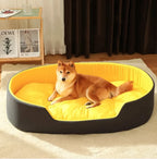 Calming Pet Nest Bed & Reversible Dog Mat - Ultra-Soft Breathable Cat Pad | All-Season Comfort Dog Bed