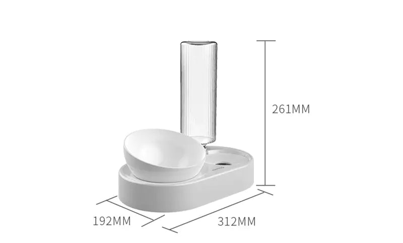 2-in-1 Automatic Pet Feeder & Waterer Bottle – Anti-Tipple Double Food Bowl for Cats & Dogs | 400ml Capacity