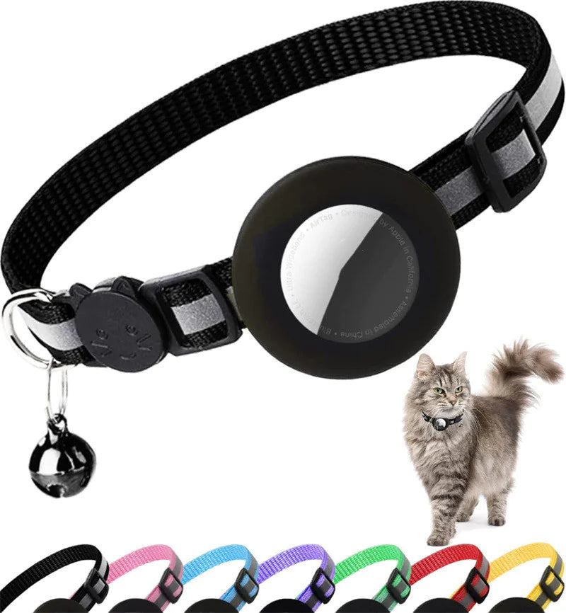 Reflective Cat & Puppy Collar – High-Visibility Striped Safety Collar | Durable PU Leather Pet Neckband with Safety Buckle