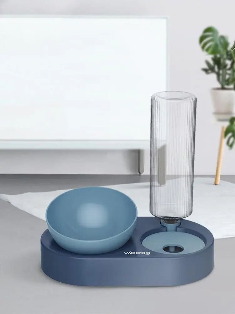 2-in-1 Automatic Pet Feeder & Waterer Bottle – Anti-Tipple Double Food Bowl for Cats & Dogs | 400ml Capacity