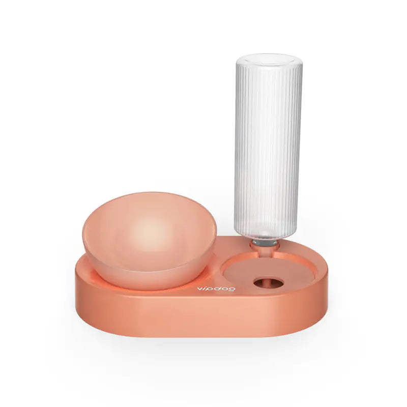 2-in-1 Automatic Pet Feeder & Waterer Bottle – Anti-Tipple Double Food Bowl for Cats & Dogs | 400ml Capacity