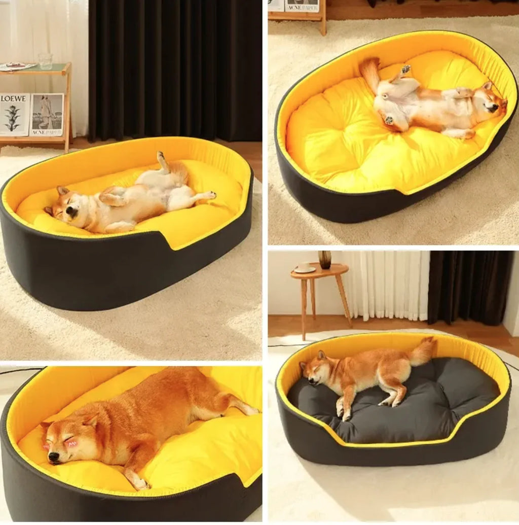Calming Pet Nest Bed & Reversible Dog Mat - Ultra-Soft Breathable Cat Pad | All-Season Comfort Dog Bed