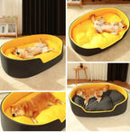 Calming Pet Nest Bed & Reversible Dog Mat - Ultra-Soft Breathable Cat Pad | All-Season Comfort Dog Bed